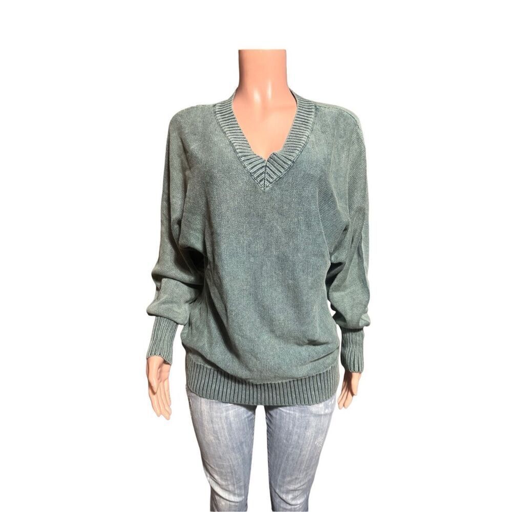 Pulp V neck long sleeve pullover knit sweater top  M